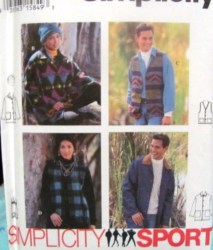 9139 SIMPLICITY UNISEX BUTTON JACKET,  VEST, TOQUE PATTERN XS-XL