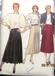 9139 Vogue LONG FLARE PLEATED SKIRT LENGTHS PATTERN 10, 12,14 choice