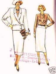 9141 VOGUE PEPLUM JACKET,LONG SKIRT, LS BLOUSE PATTERN 6-10