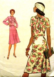 9149 70S EZ VOGUE SS-LS YOKE A-DRESS PATTERN 12, 14
