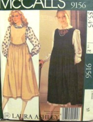 9156 MCCALLS  LAURA ASHLEY BLOUSE, EMPIRE LEFT BUTTON JUMPER PATTERN 10, 8 CHOICE