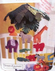 9160  517 VOGUE JUNGLE ANIMAL PILLOWS, CUTE MOBILE BABY  PATTERN UNCUT