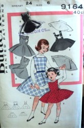 9164 GIRLS 50 CIRCULAR SKIRT JUMPER,SUSPENDER- SKIRT PATTERN 6