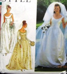 9164 LS/SLVLSS DROP WST BRIDE FLOOR DRESS STYLE PATTERN 8-18