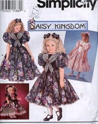 9166 DK SS TIED FLARE DRESS,17''DOLL DRESS,HAT PATTERN 3-6
