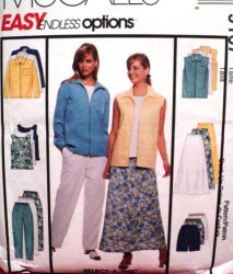 9167 UNLINED ZIP JACKET, VEST, TOP,SKIRT,BOTTOMS PATTERN 10-14