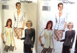 9173 VOGUE EZ LINED BUTTON TOP SLVS OR NOT PATTERN 14-18,8-12