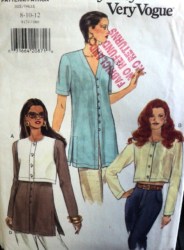 9174 VOGUE EZ TOP  TUNIC SLEEVES / CROPPED / LAYERED OR NOT PATTERN 8-12; 14-18 choice uncut