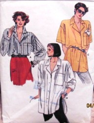 9192 VOGUE LONG BOXY COLLAR SS-LS SHIRT, SHIRTAIL PATTERN 8-12