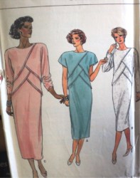9212 VOGUE LOOSE STRAIGHT CAP - LONG SLEEVE DRESS LENGTHS, OVERLAYS PATTERN 14, 12; 10 CHOICE