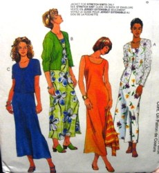 9216 KNIT JACKET LENGTHS, LONG SLVLSS DRESS PATTERN 6-10,12-16
