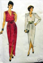 9219 VOGUE SHAPED MIDRIFF TULIP DRESS SLVS OR NOT PATTERN 8