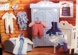 9231 VOGUE  15''- 16'' BABY DOLL JACKET, HAT,  PANTS, BUNTING, BAG PATTERN UNCUT