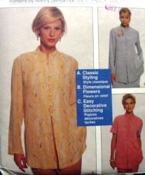 9238 MCCALLS ZIEMAN LOOSE MANDARIN SS-LS TOP PATTERN SM-XL