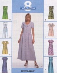9241 MCCALLS 8 BUTTON TUCK TIED DRESSES SLEEVES OR NOT PATTERN 6-10; 12-16 or  14-18 3 SZS choice