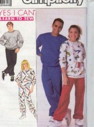 9242 EZ SWEATSHIRT TOPS, JOGGING PANTS UNISEX PATTERN SM OR MD