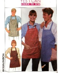 9245 SO EZ TIED BIB POCKET APRON UNISEX HIM HER PATTERN