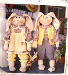 9256 37'' BUNNY RABBIT DOOR GREETERS, CLOTHING,CARROT PATTERN