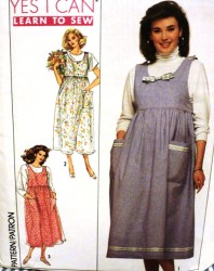 9261 SIMPLICITY CUTE EMPIRE MATERNITY FLARE JUMPER PATTERN LG-XXL