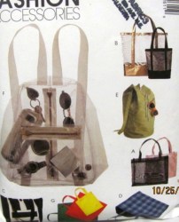 9261 SMALL,MEDIUM, LARGE TOTE BAGS, BACKPACKS PATTERN