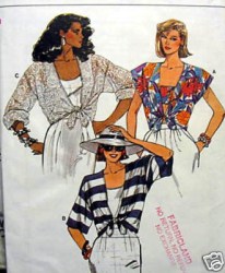 9261 VOGUE 85 TIED COVER-UP,TOP, BANDEAU BRA PATTERN 6-10