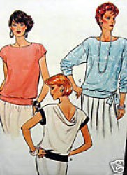 9286 VOGUE PULLOVER BIAS DRAPE BACK TOPS (SLEEVES) PATTERN 14-18