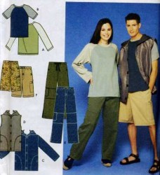 9298 UNISEX KNIT TOP,HOOD JACKET,VEST,BOTTOMS PATTERN XS-M