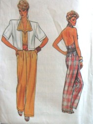 9299 VOGUE EZ HALTER WIDE LEG JUMPSUIT, SS JACKET PATTERN 6-10 uncut