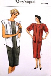 9313 VOGUE SHORT SLEEVE OVERLAY LOOSE FIT STRAIGHT DRESS LENGTHS PATTERN  8-12; 14-18 CHOICE