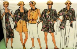 9329 VOGUE LONG JACKET,  SKIRT, PANTS,  SHORTS, SHELL TOP PATTERN 8-12 OR 14-18 CHOICE