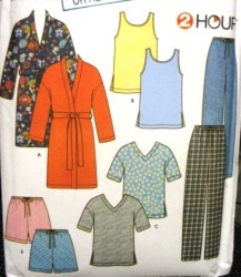 9330 Simplicity UNISEX WRAP ROBE,BELT,KNIT TOPS,BOTTOMS 2 HR PATTERN XS-XL uncut