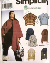 9335 6 EZ PULLOVER PONHCHO HOOD OR NOT,WRAPS PATTERN XS-L