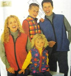 9344 EZ UNISEX FAMILY ZIPPY VEST PATTERN XS-XL