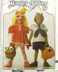 9346 MUPPET BABY MISS PIGGY,BABY KERMIT FROG COSTUME PATTERN 2-8 uncut