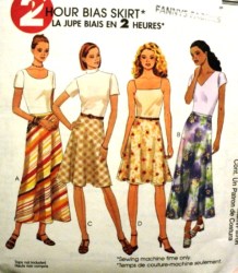 9351 McCalls  2 HR BIAS SKIRT LENGTHS, OVERSKIRT PATTERN 4-8, 10-14 choice uncut