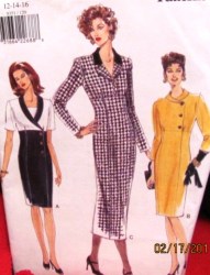9351 EMPIRE VOGUE SS-LS DRESS LENGTHS, DICKEY PATTERN 12-16 Uncut