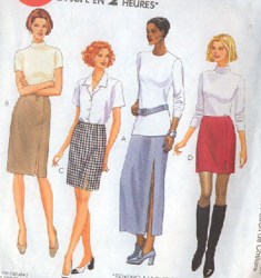 9356 2 HR SLIT SKIRT 4 LENGTHS PATTERN 4-8, 10-14, 16-20