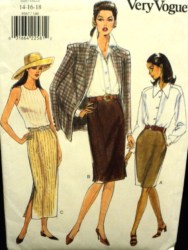 9367 EZ VOGUE TAPER SKIRT 3 LENGTHS, BELT PATTERN 8-12,14-18