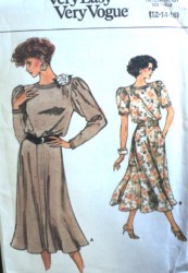 9369 VOGUE EZ LONGER BLOUSON BK BUTTON FLARE DRESS PATTERN 12-16