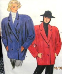 9381 VOGUE BOXY LONG UNLINED 1-2 BREASTED JACKET 85 PATTERN 8-12