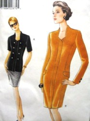 9381 EZ VOG LS BUTTON DRESS, SKIRT, TOP PATTERN 6-10, 12-16