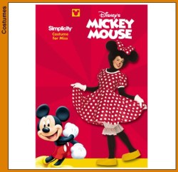 9387  SIMPLICITY DISNEY MINNIE MOUSE DRESS, GLOVES, SHOES COSTUME PATTERN 8-18 UNCUT
