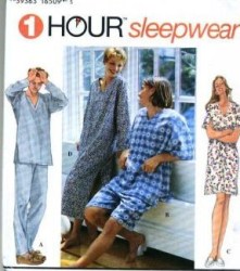 9391 SIMPLICITY BASIC 1 HR UNISEX NITESHIRT, SLEEPWEAR PATTERN L-XL, XS-M CHOICE