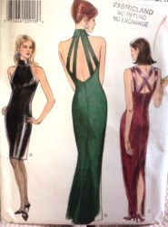 9400 VOGUE HALTER STRAP BACK KNEE-FLOOR DRESS PATTERN 12-16