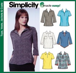 9411 6 EZ WOVEN/STRETCH SS=LS COLLAR TOPS PATTERN 6-12