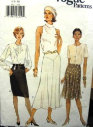 9431 VOGUE BIAS TAPER-FLARE YOKE SKIRT LENGTHS PATTERN 6-10