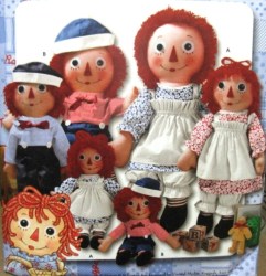 9447 Simplicity  15, 26'', 36'' SOFT RAGGEDY ANN, ANDY DOLLS PATTERN uncut new