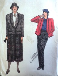 9451 VOGUE UNLINED JACKET,  DIRNDL SKIRT, CUFF PANTS PATTERN 8-12; 14-18 CHOICE
