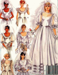 9452  McCalls 7 BODICE DESIGN YR BRIDE GOWN, TRAIN OR NOT PATTERN 6-10 uncut