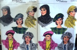 9454 VOGUE '85 LINED TAM / BERET HATS, 2 LAYER SHAPE HOOD PATTERN